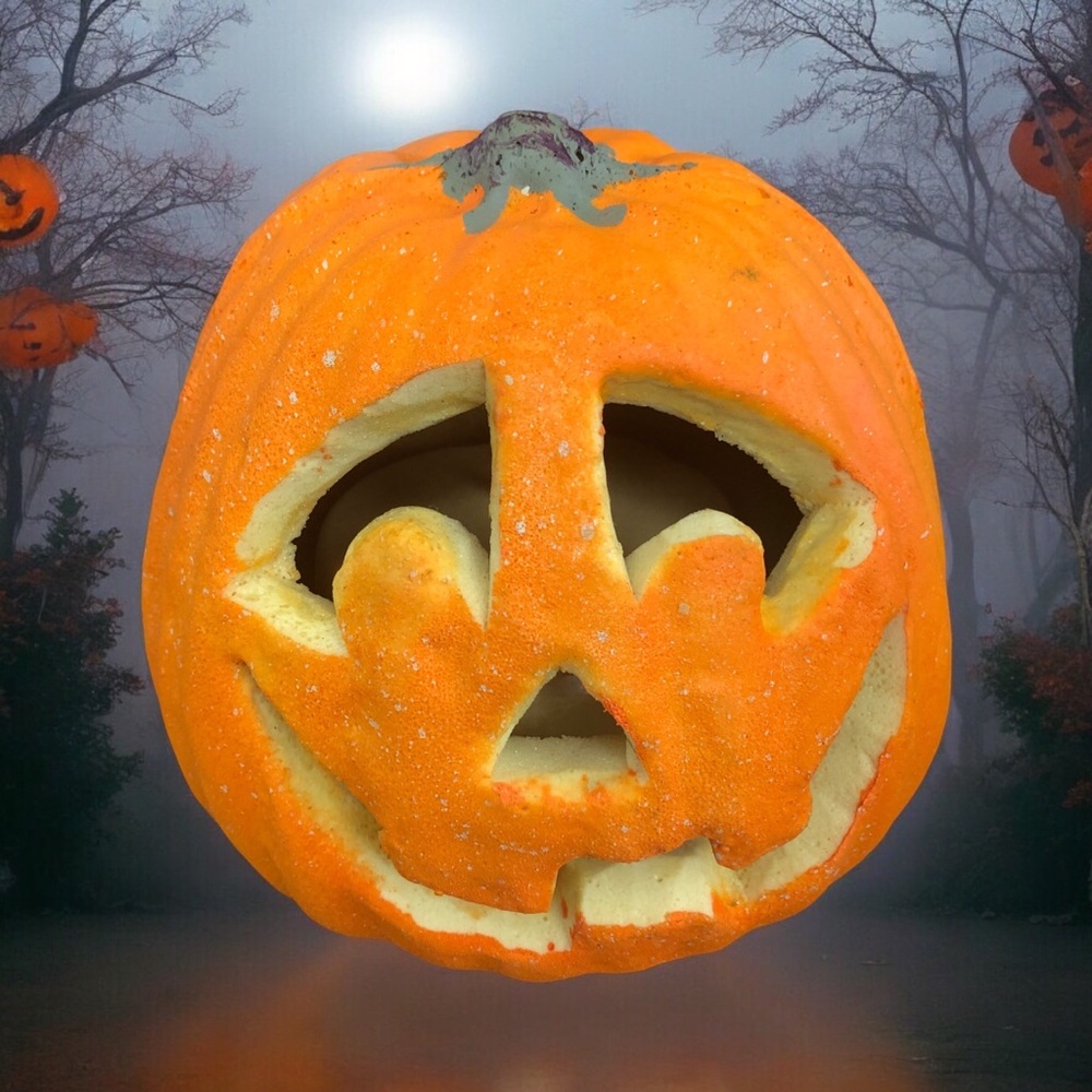 Vtg Halloween Cracklin Jack O Lantern Sound Activated Glowing Pumpkin NCE 1994